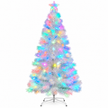 Árbol Navideño de Fibra Óptica Blanco de 1,80 m