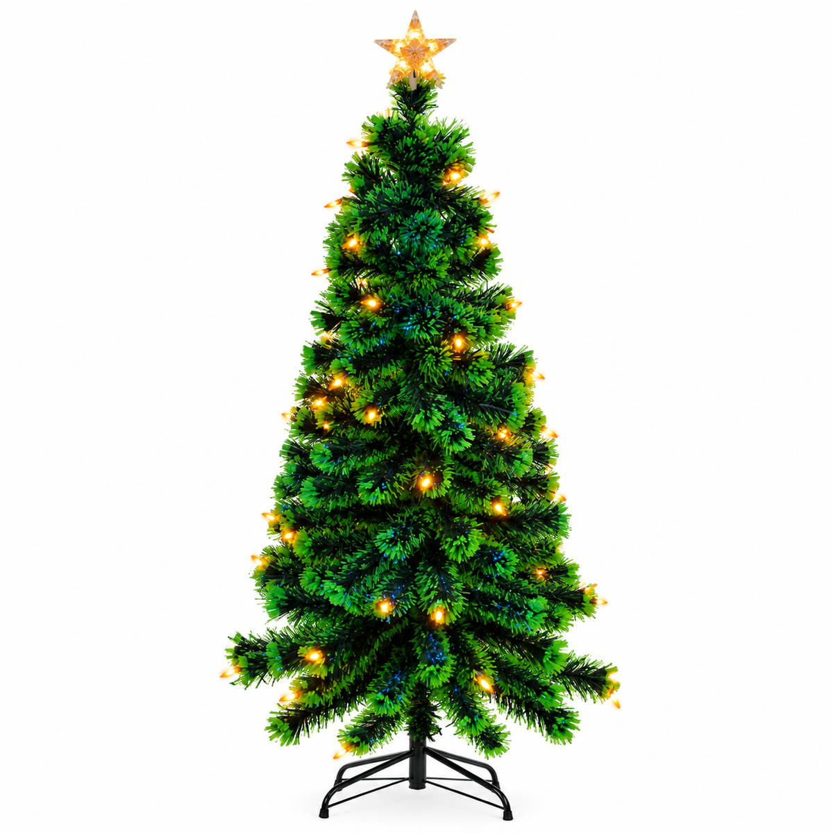 Árbol Navideño de Fibra Óptica Luz Vela LED de 1,70 m