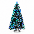 Árbol Navideño de Fibra Óptica Nevado con Luz LED de 1,80 m