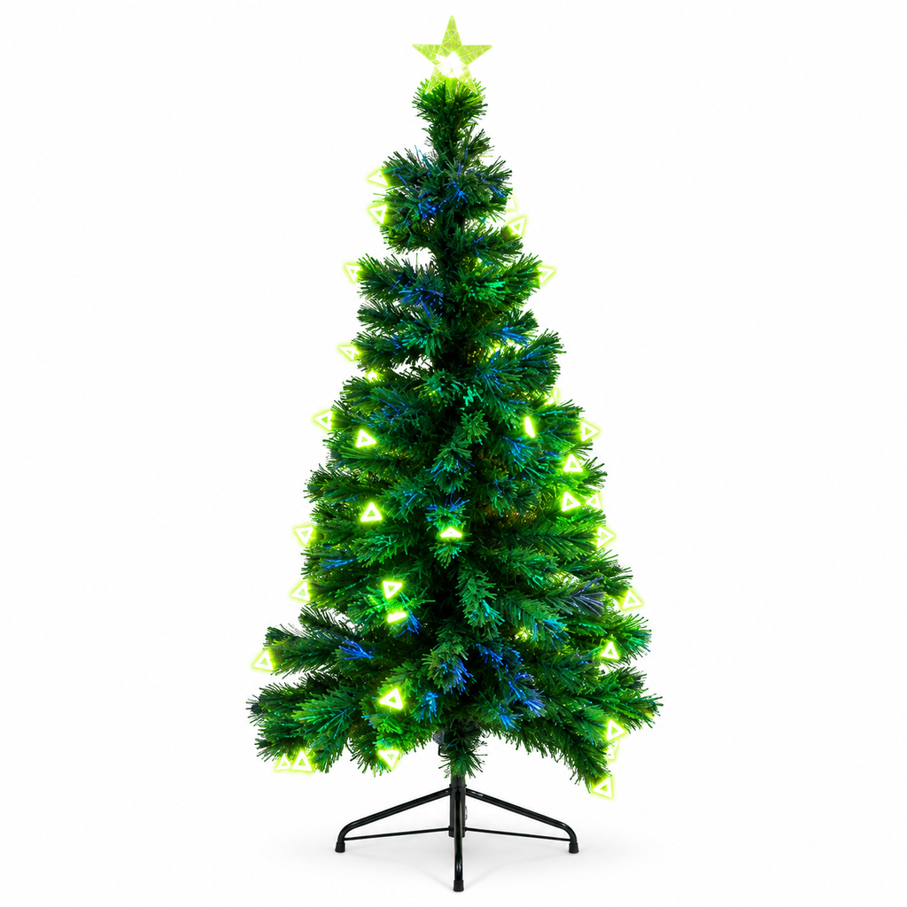 Árbol Navideño de Fibra Óptica con Luces LED de 1,50 m