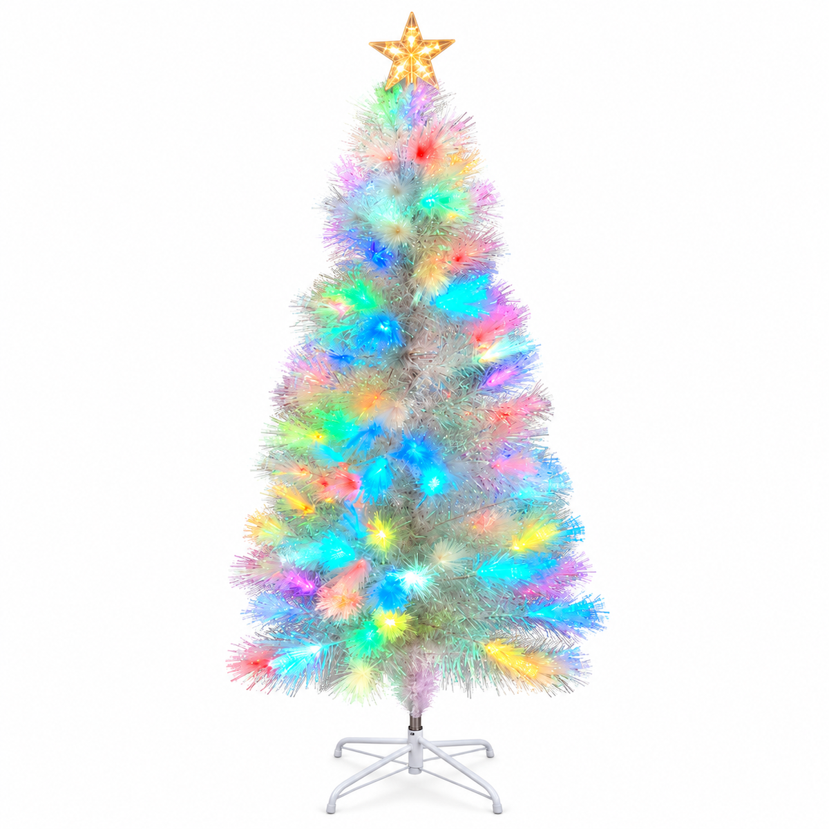 Árbol de Navidad Blanco de 1,50 m con Luces Multicolores