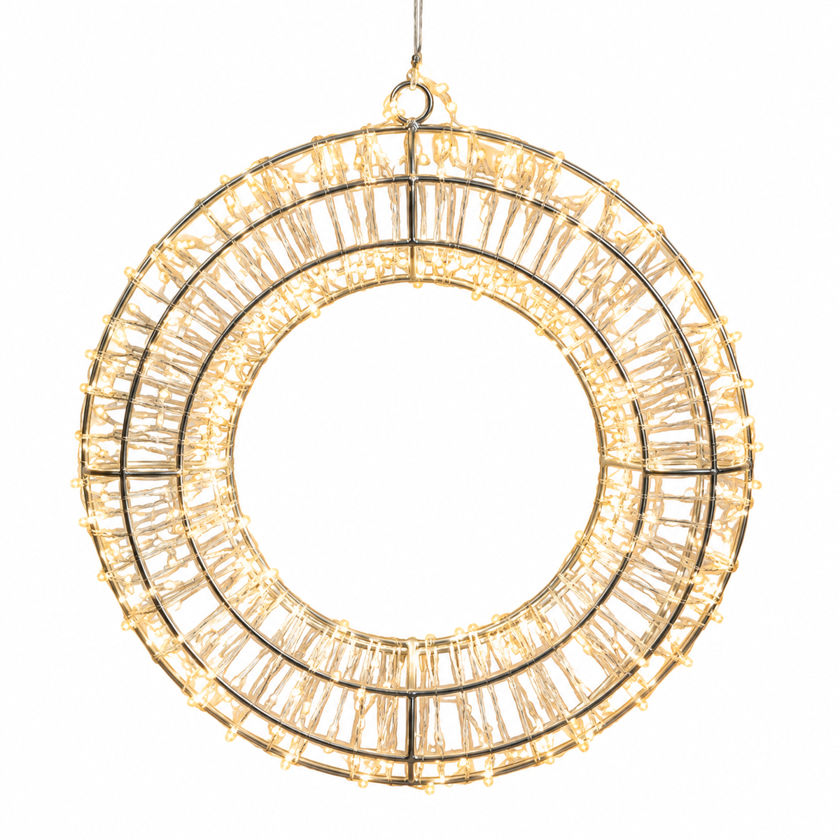 Aro Decorativo Navideño de 30 cm con Luz Cálida