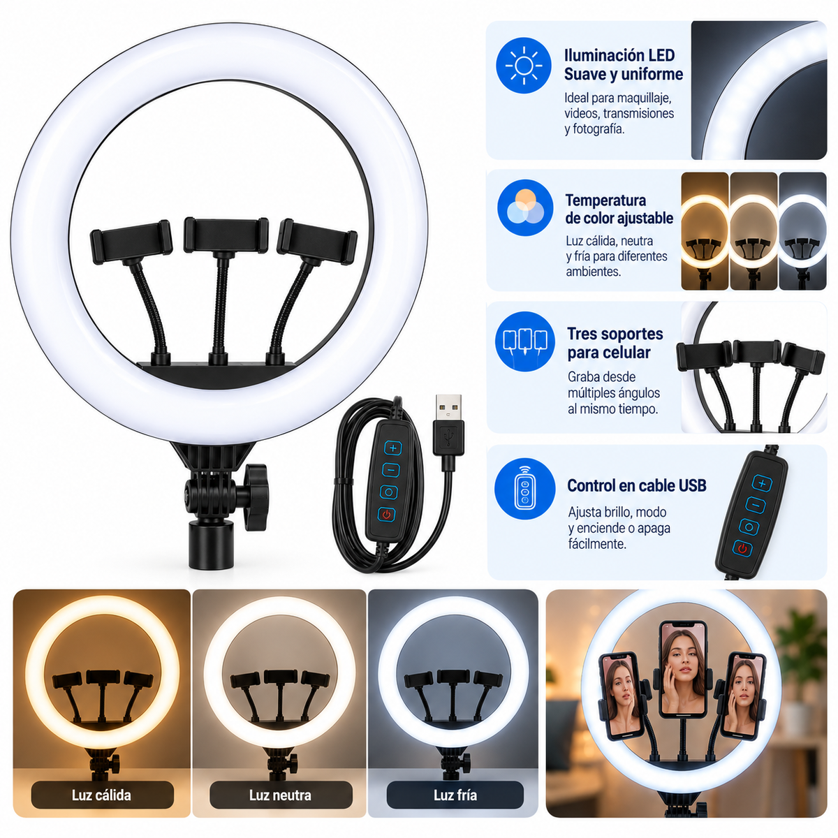 Aro de Luz LED LJJ-45 de 45 cm