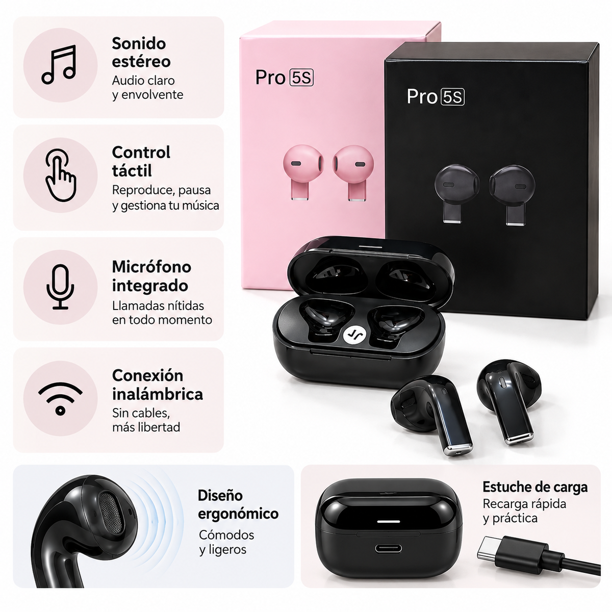 Audífonos Bluetooth Pro 5S