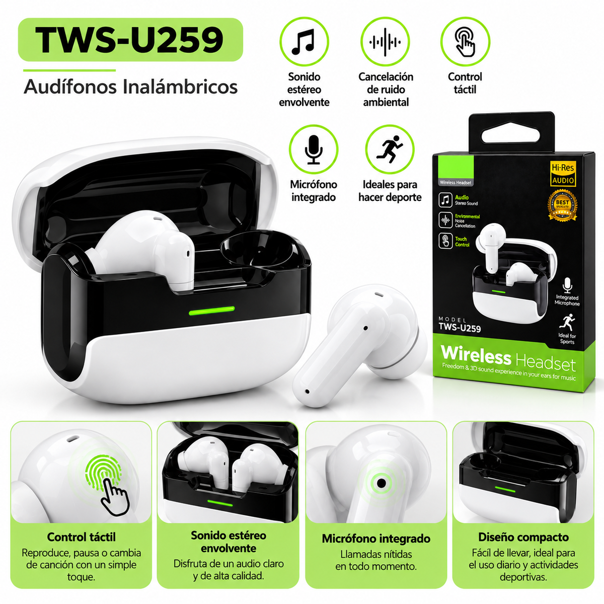 Audífonos Bluetooth TWS-U259