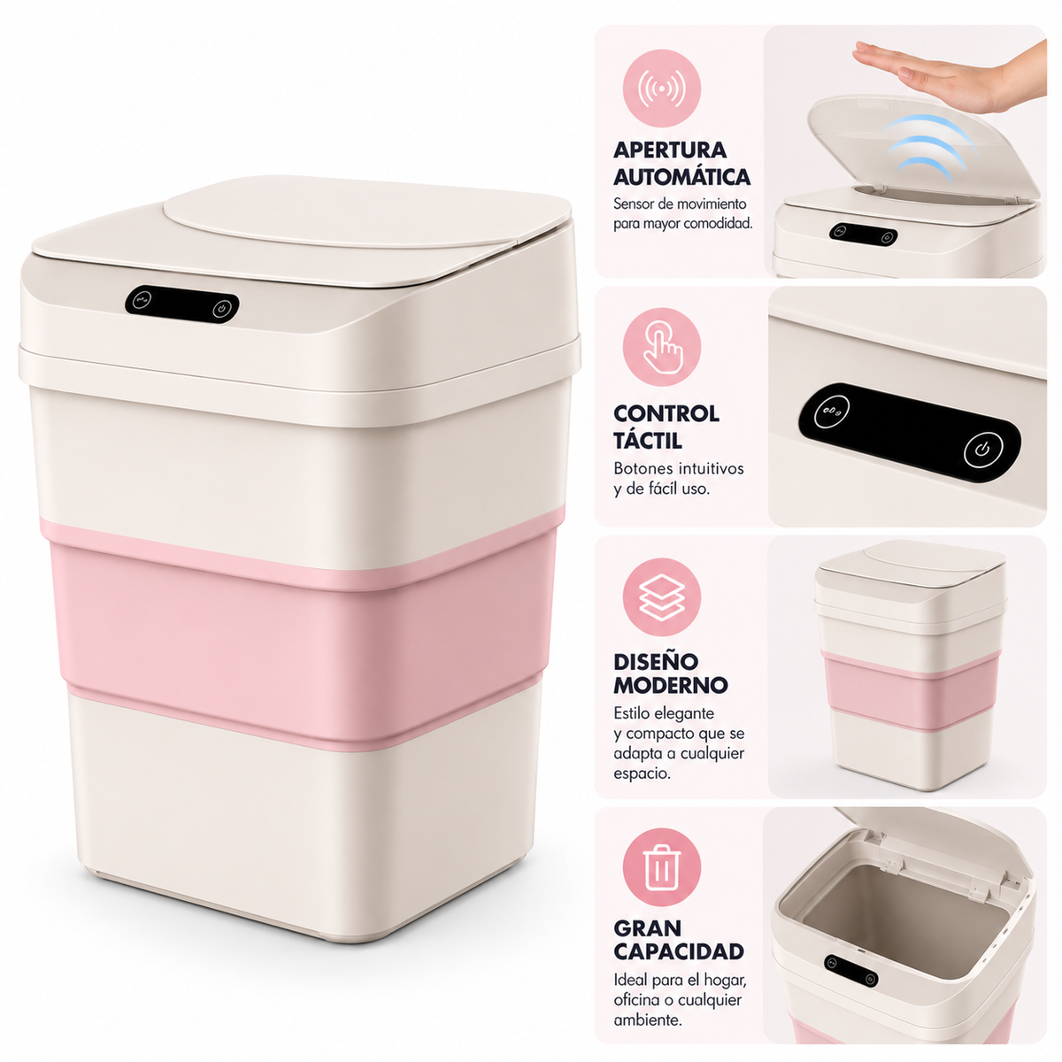 Basurero Plegable con Sensor