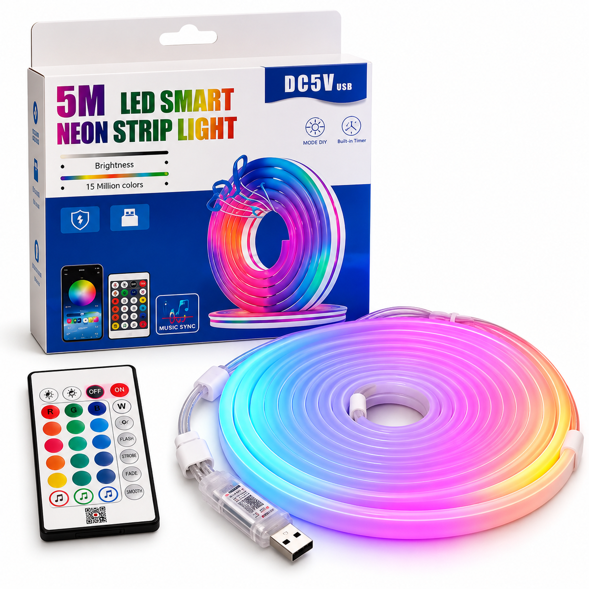 Cinta LED Plana Inteligente de 5 Metros