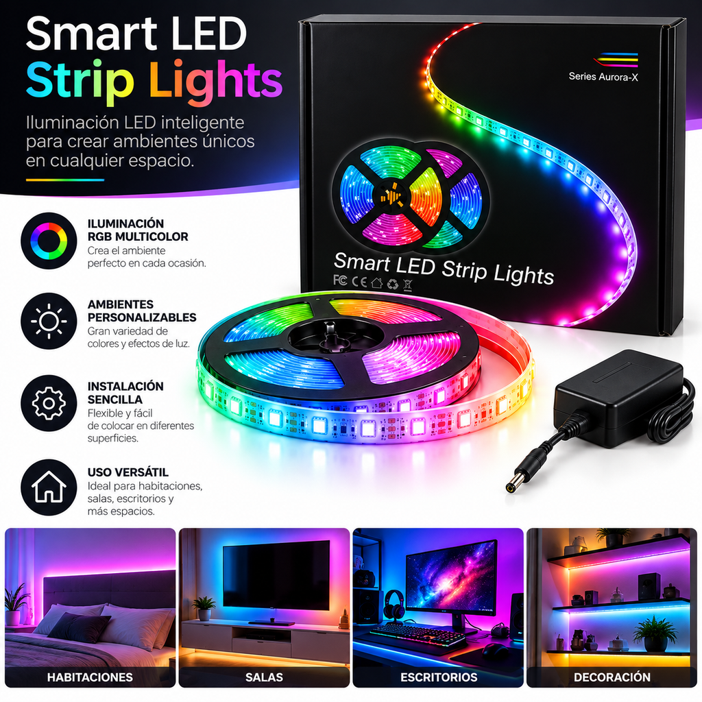 Cinta LED RGB de 10 Metros