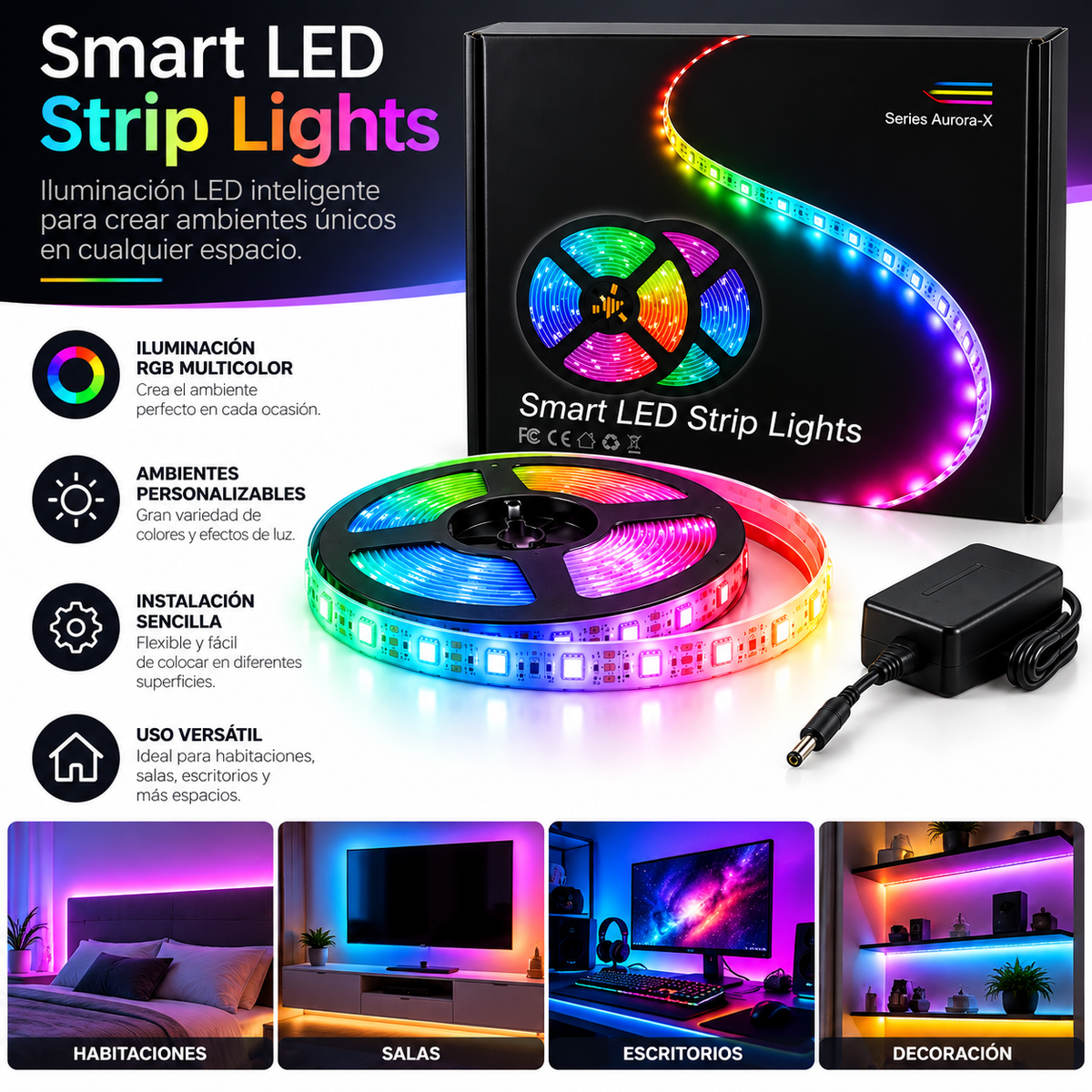 Cinta LED RGB de 10 Metros