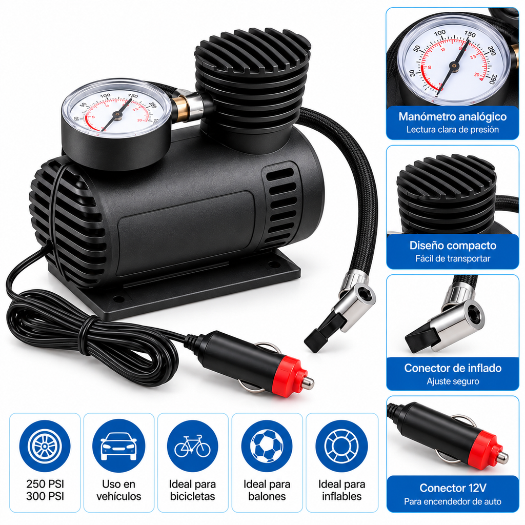 Compresor de Aire Portátil de 12 V para Carro