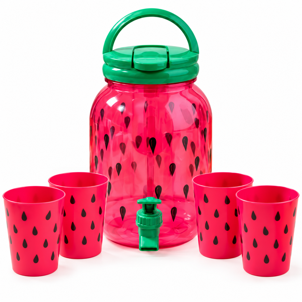 Dispensador de Bebidas con Vasos Diseño Sandía