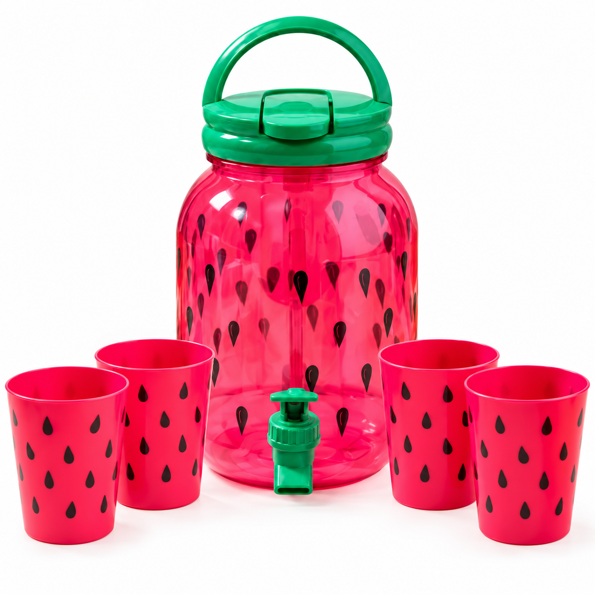 Dispensador de Bebidas con Vasos Diseño Sandía