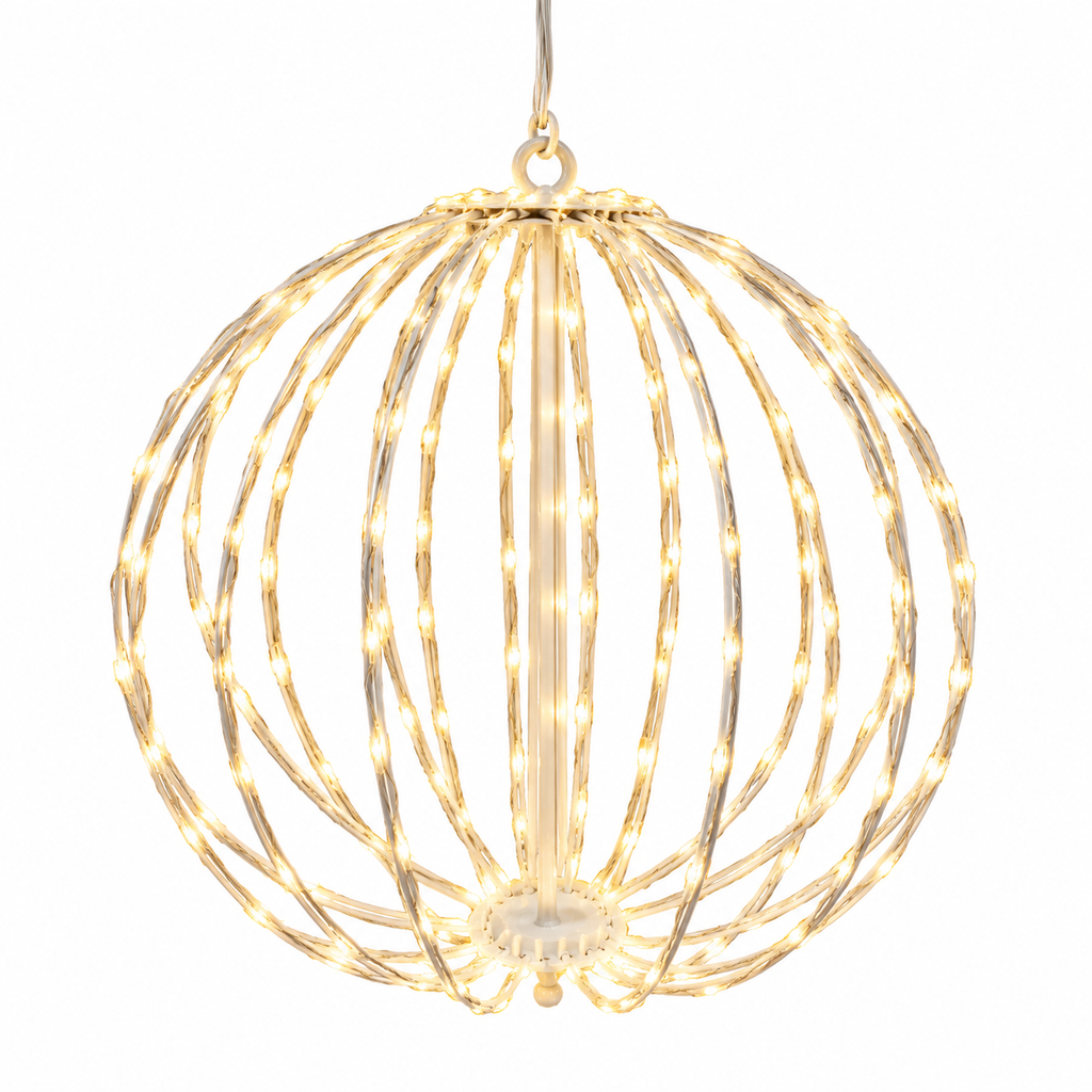 Esfera Metálica Decorativa con Luz Cálida de 30 cm.E3N3