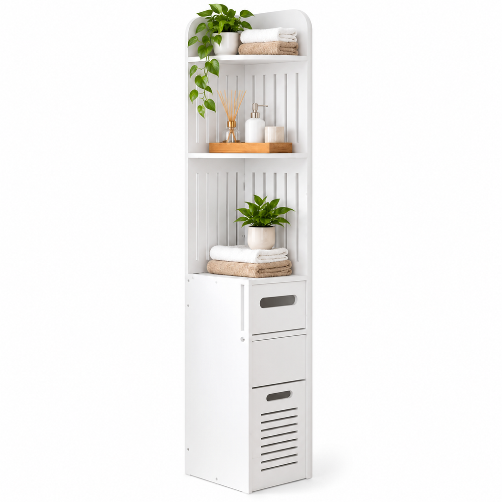 Esquinero de Baño Vertical con Compartimiento