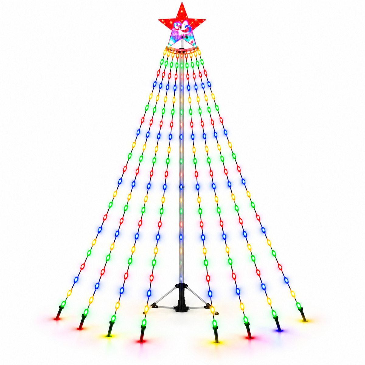 Estrella Navideña con Luces Multicolor en Cascad