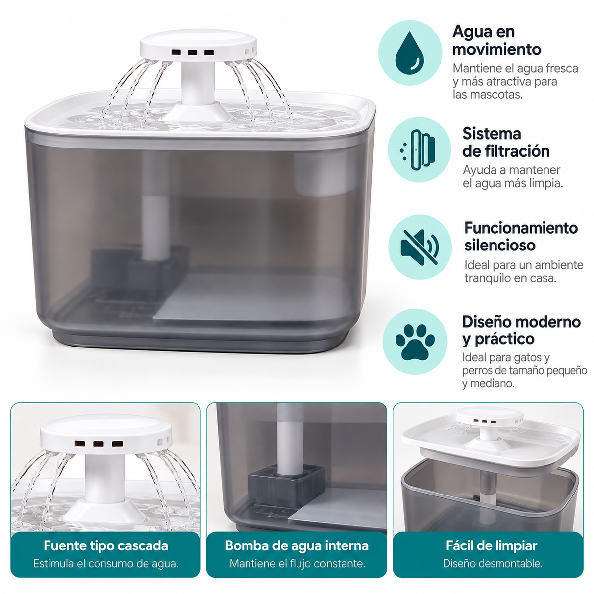 FUENTE DISPENSADORA DE AGUA PARA MASCOTAS