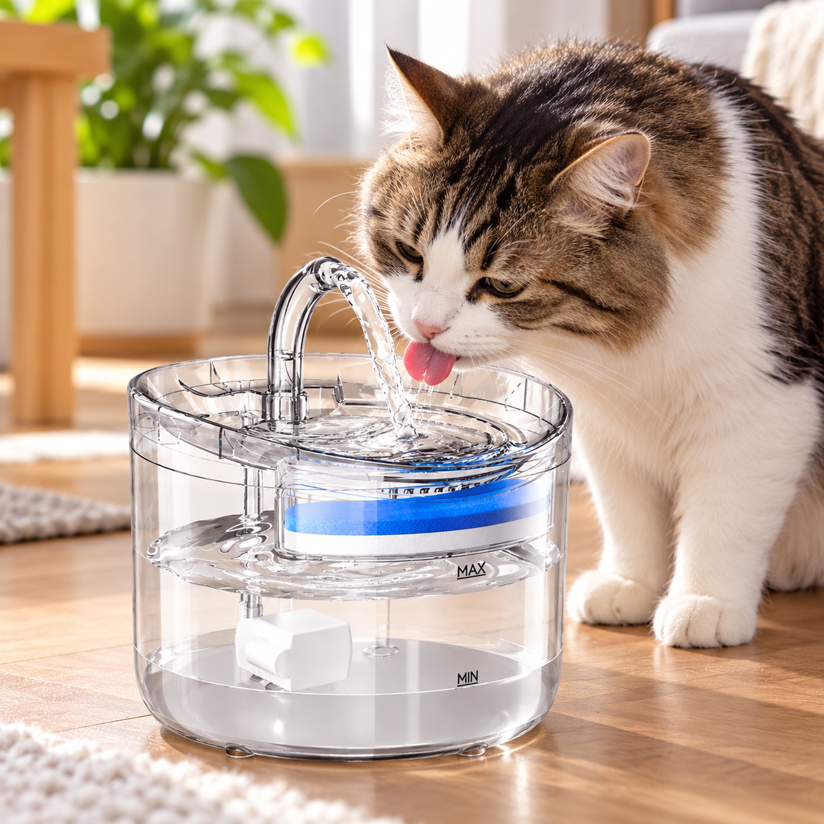Fuente de Agua para Mascotas con Sistema de Filtración de 4 Etapas