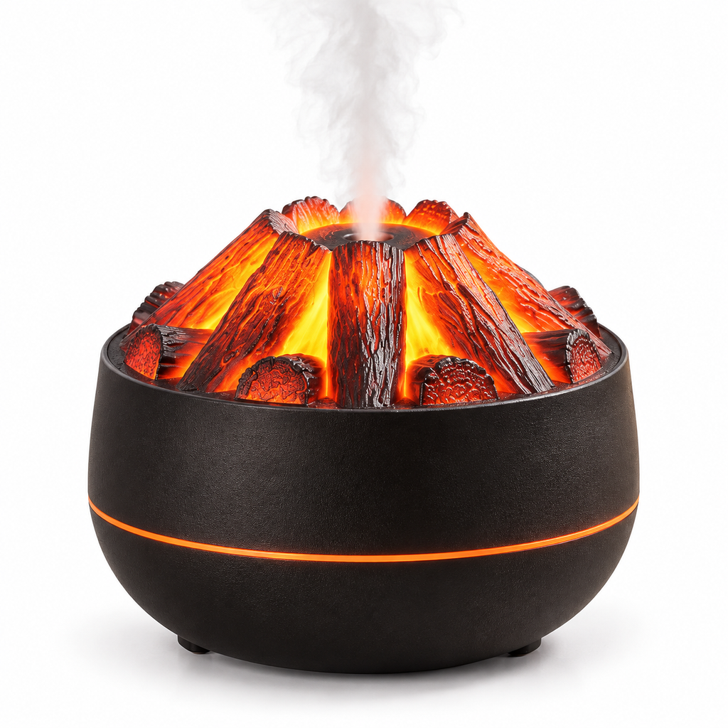 Humidificador de Aroma Estilo Fogata de Carbón de 300 ml