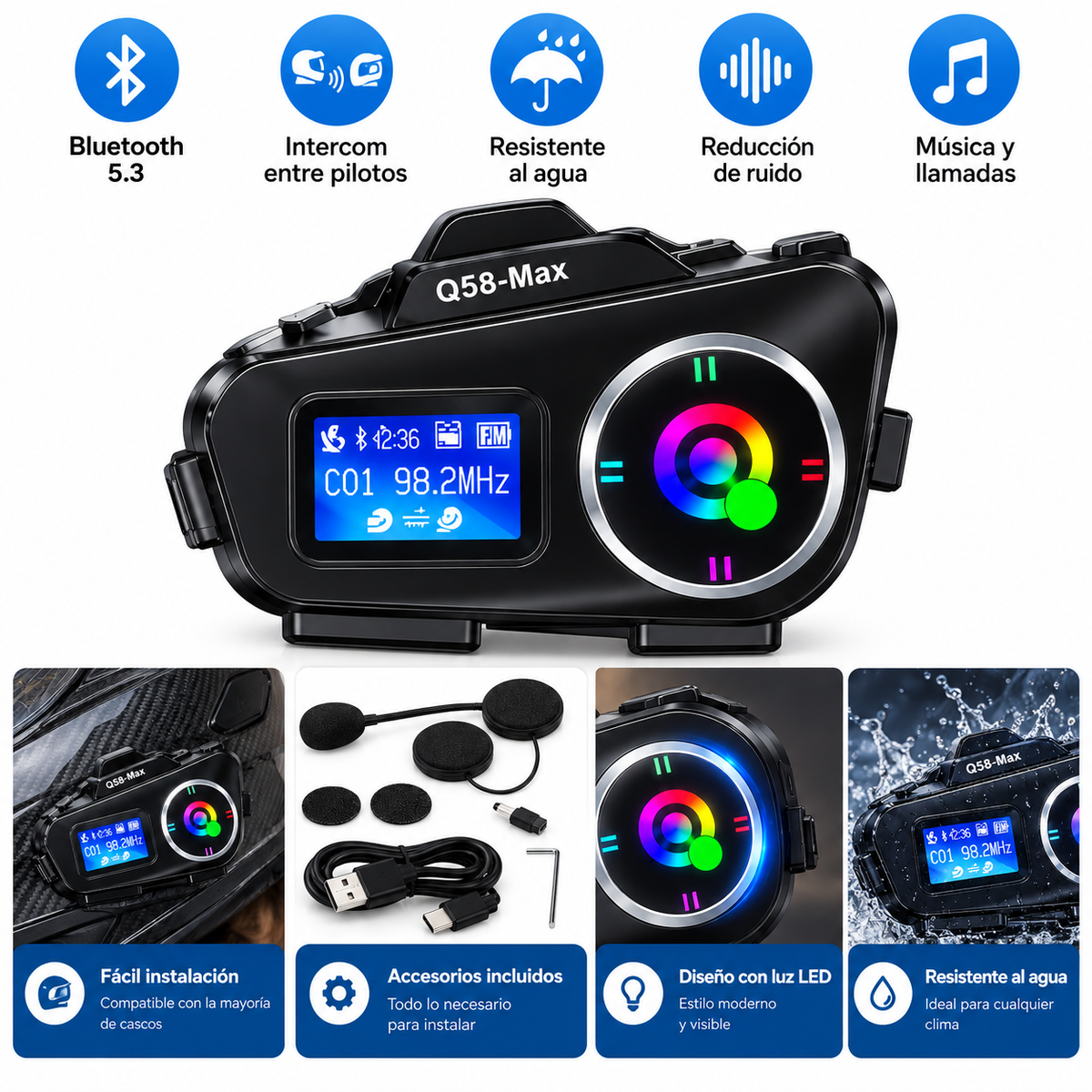 Intercomunicador Bluetooth Q58-Max