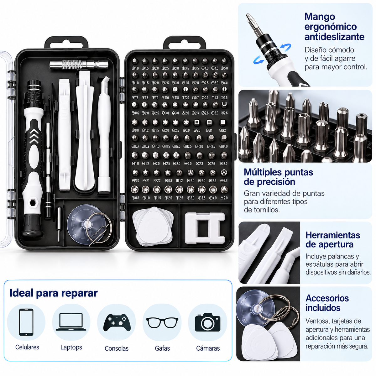 Kit de Destornilladores de Precisión 115 en 1