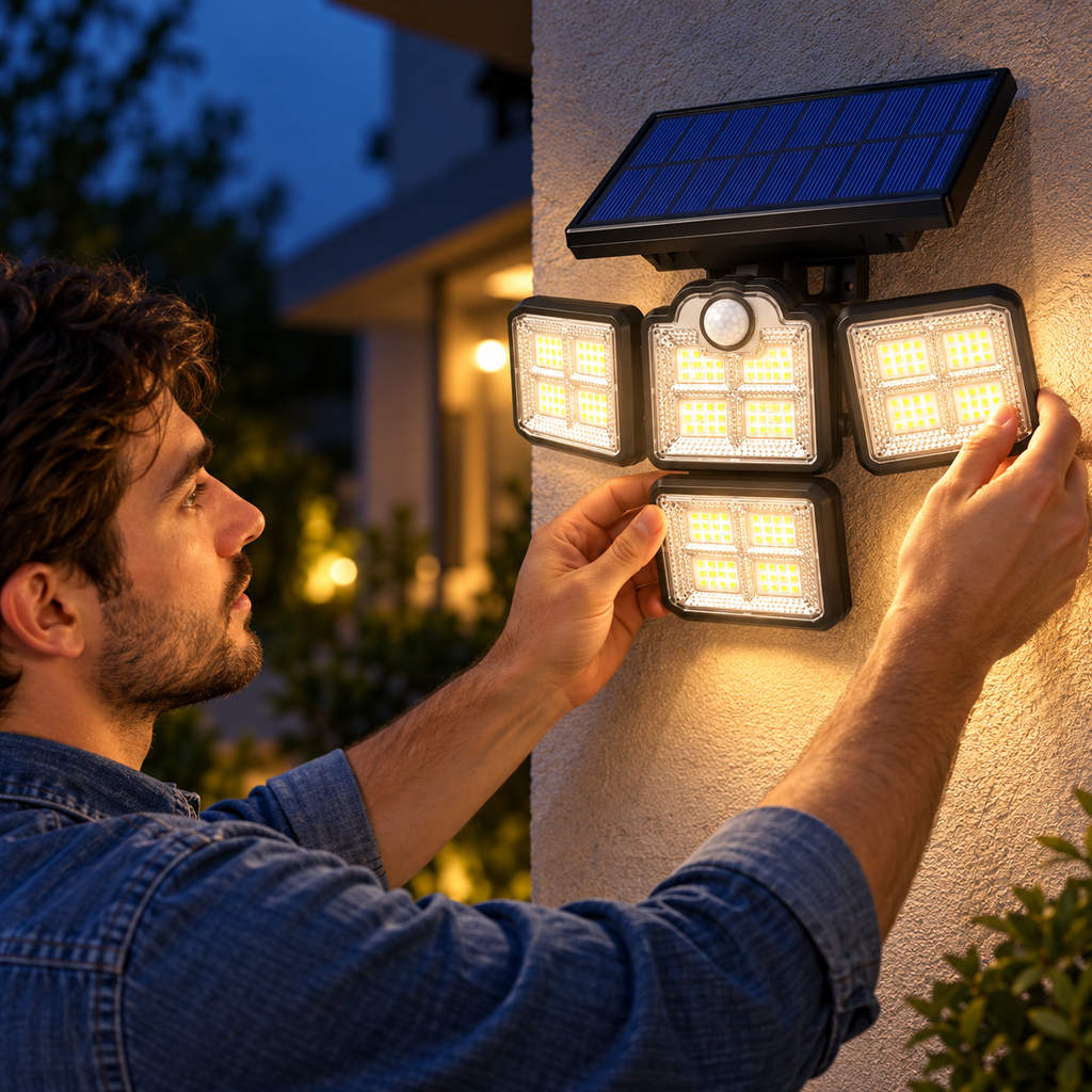 Lámpara Solar con Sensor de Movimiento