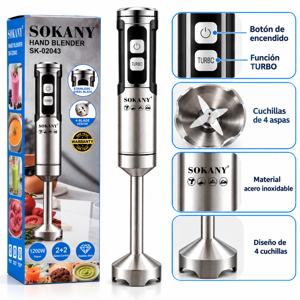 Licuadora de Mano SOKANY SK-02043