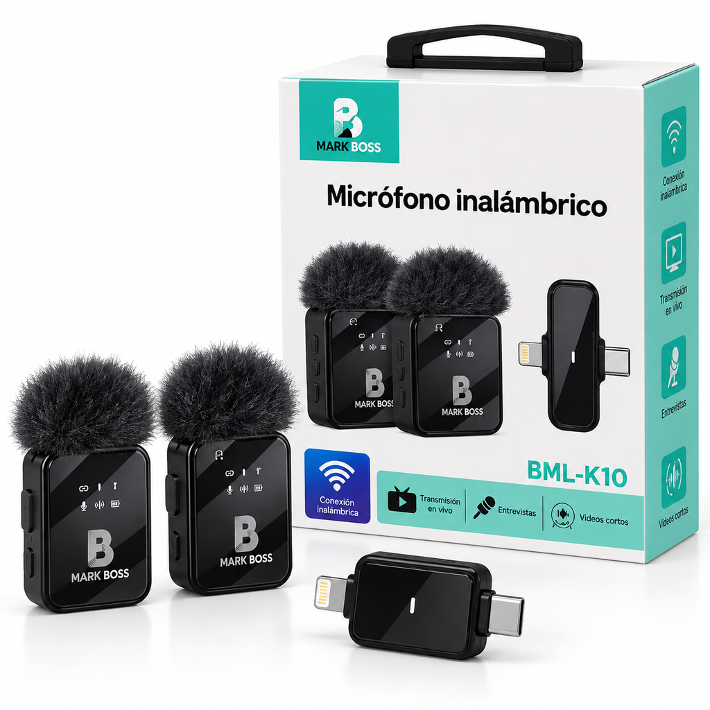 Micrófonos Inalámbricos para Celular con Receptor Tipo C y Lightning