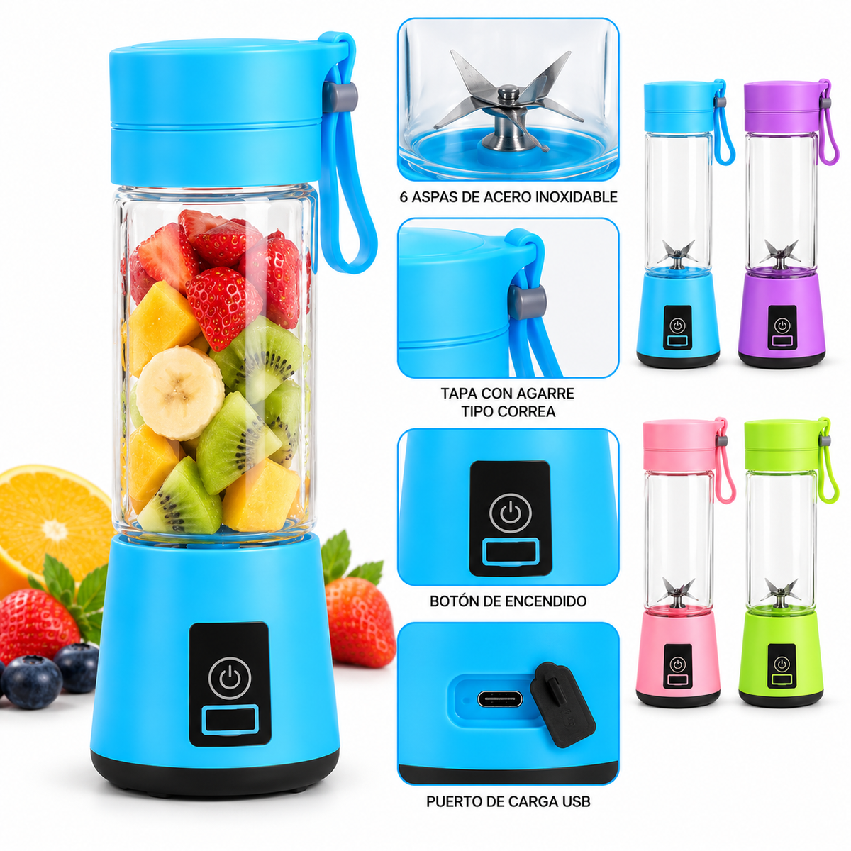 Mini Licuadora Portátil Recargable