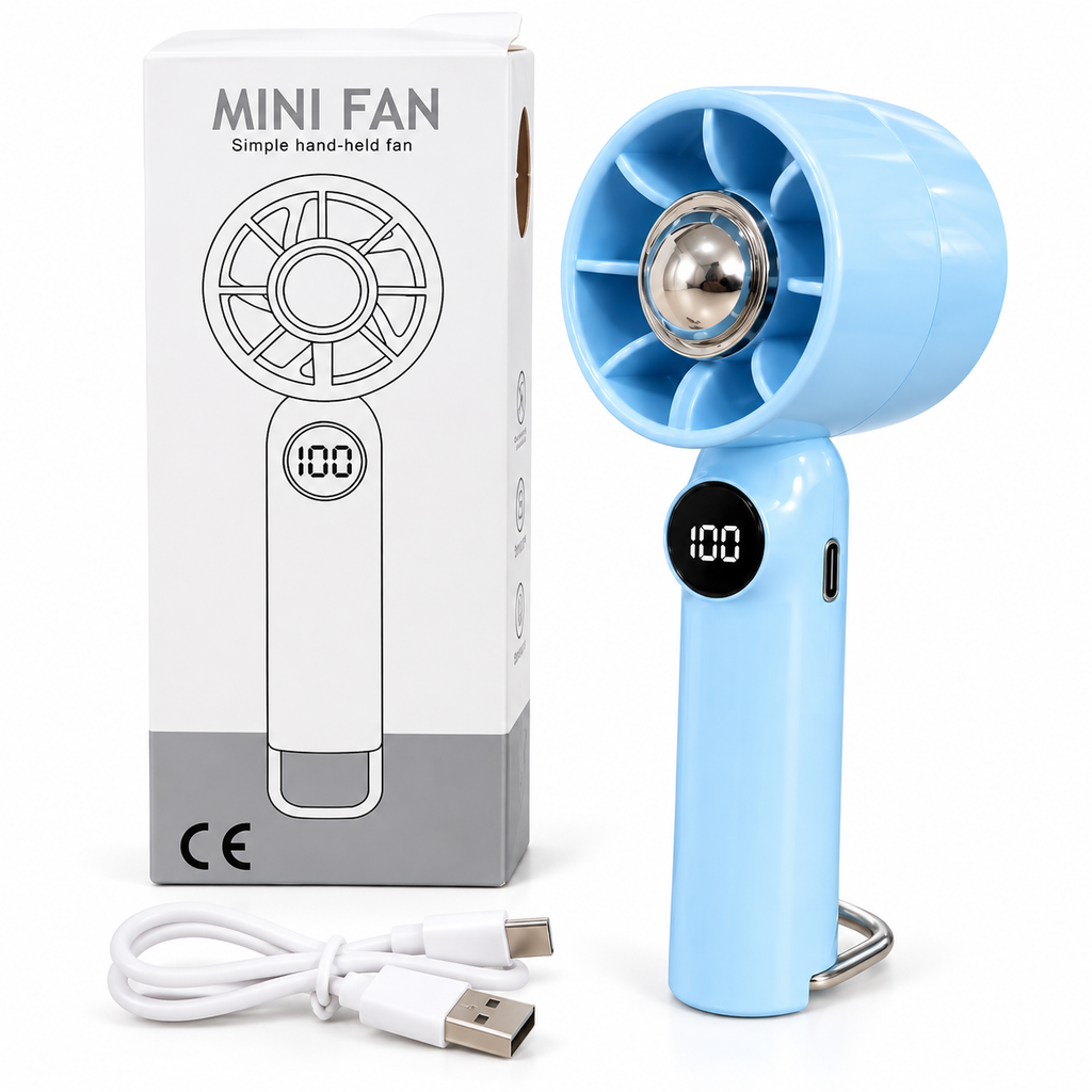 Mini Ventilador Portátil con Pantalla