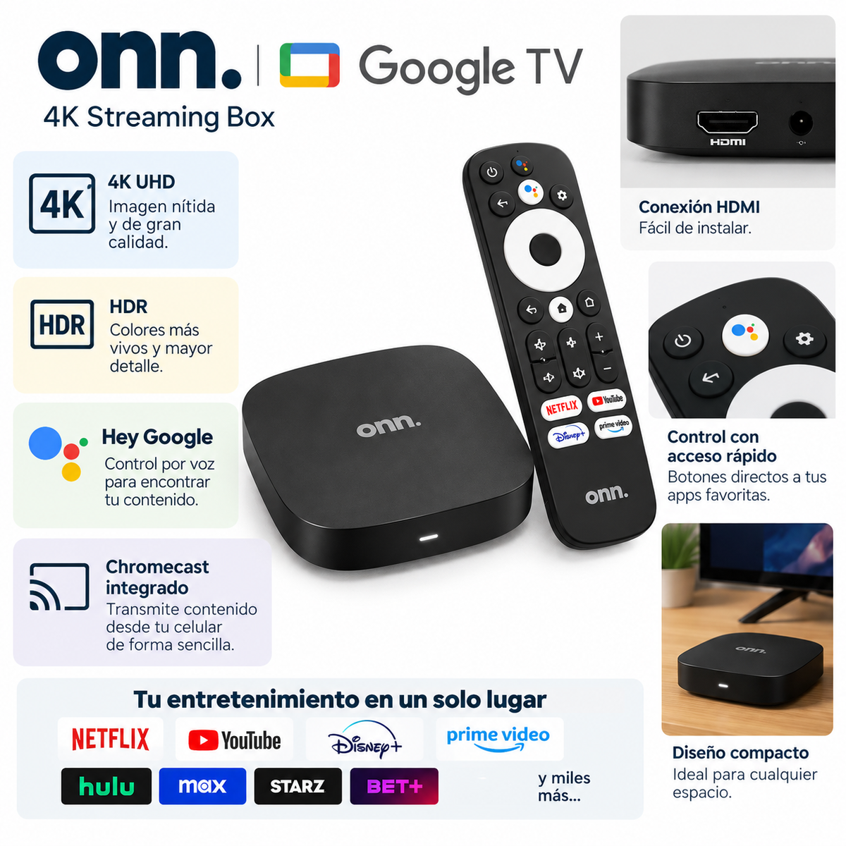 ONN 4K Streaming Box con Google TV