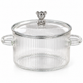 Olla de Vidrio Transparente con Tapa