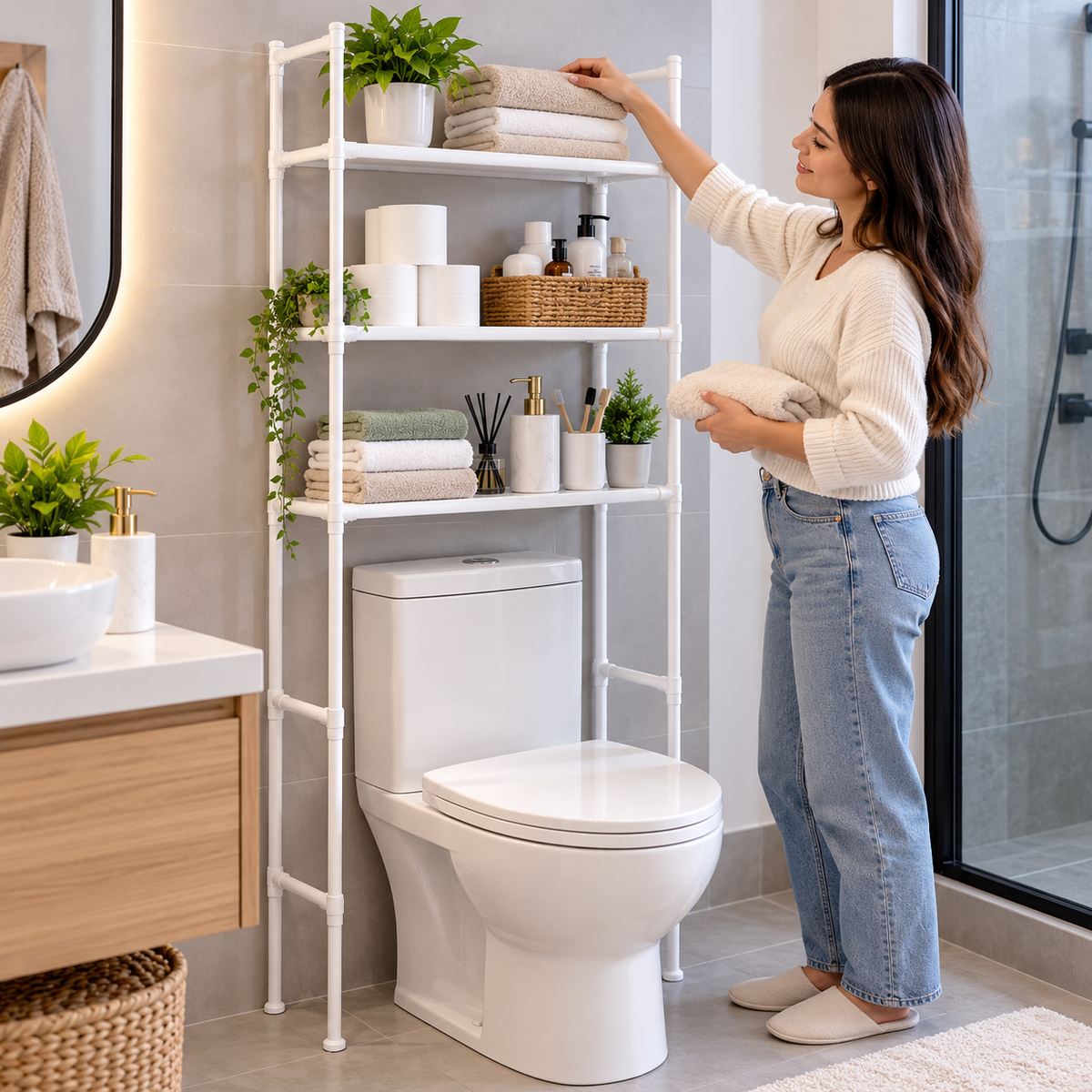 Organizador de Baño Plástico de 3 Niveles