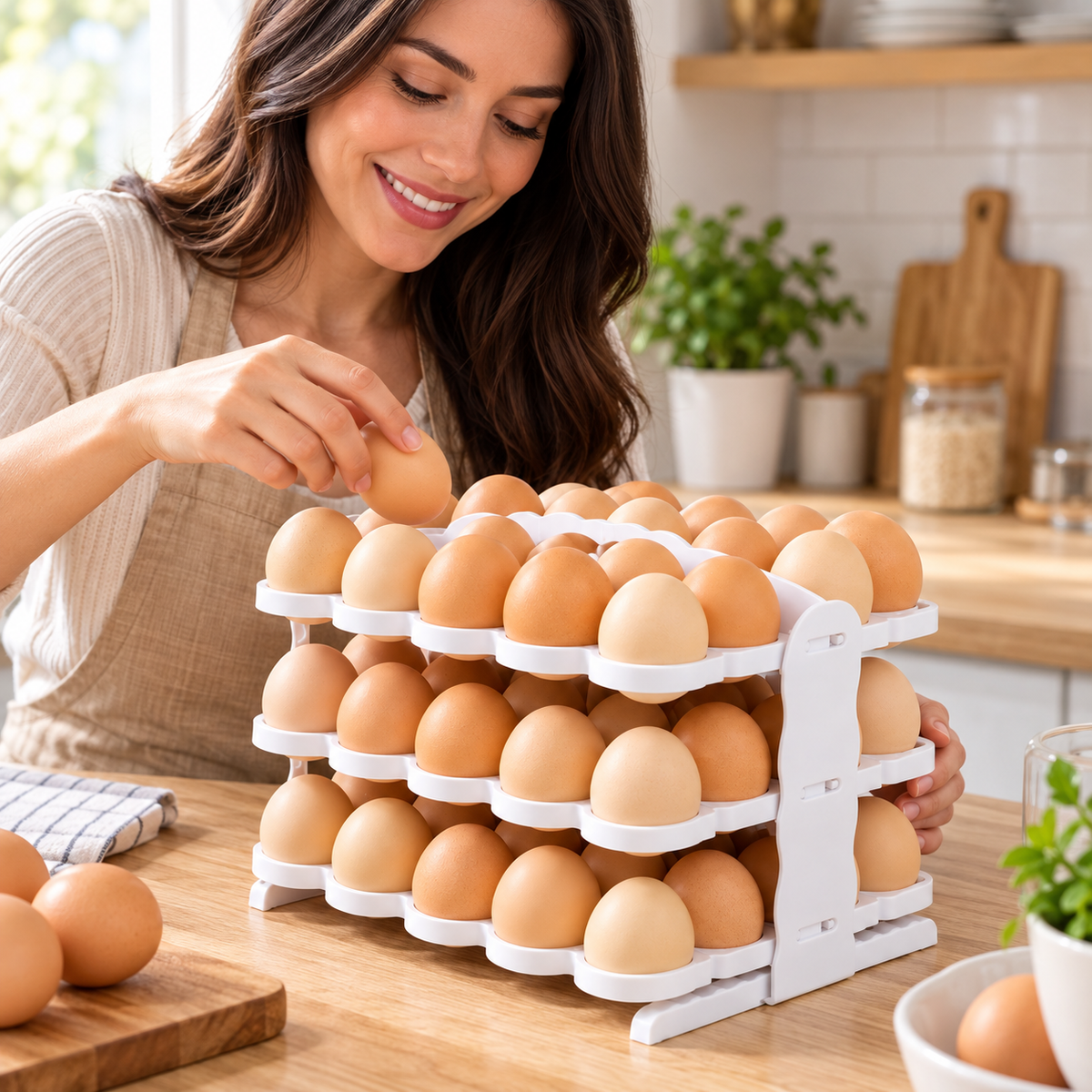 Organizador de Huevos de 3 Niveles
