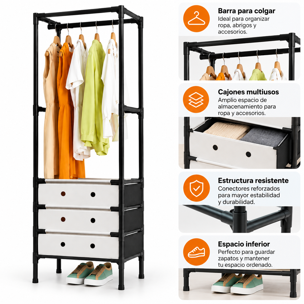 Organizador de Ropa Multifuncional con Cajones
