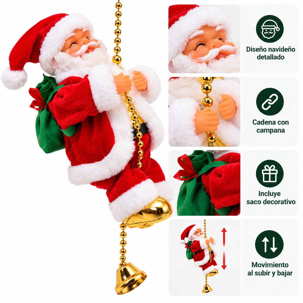 Papá Noel Escalador Decorativo