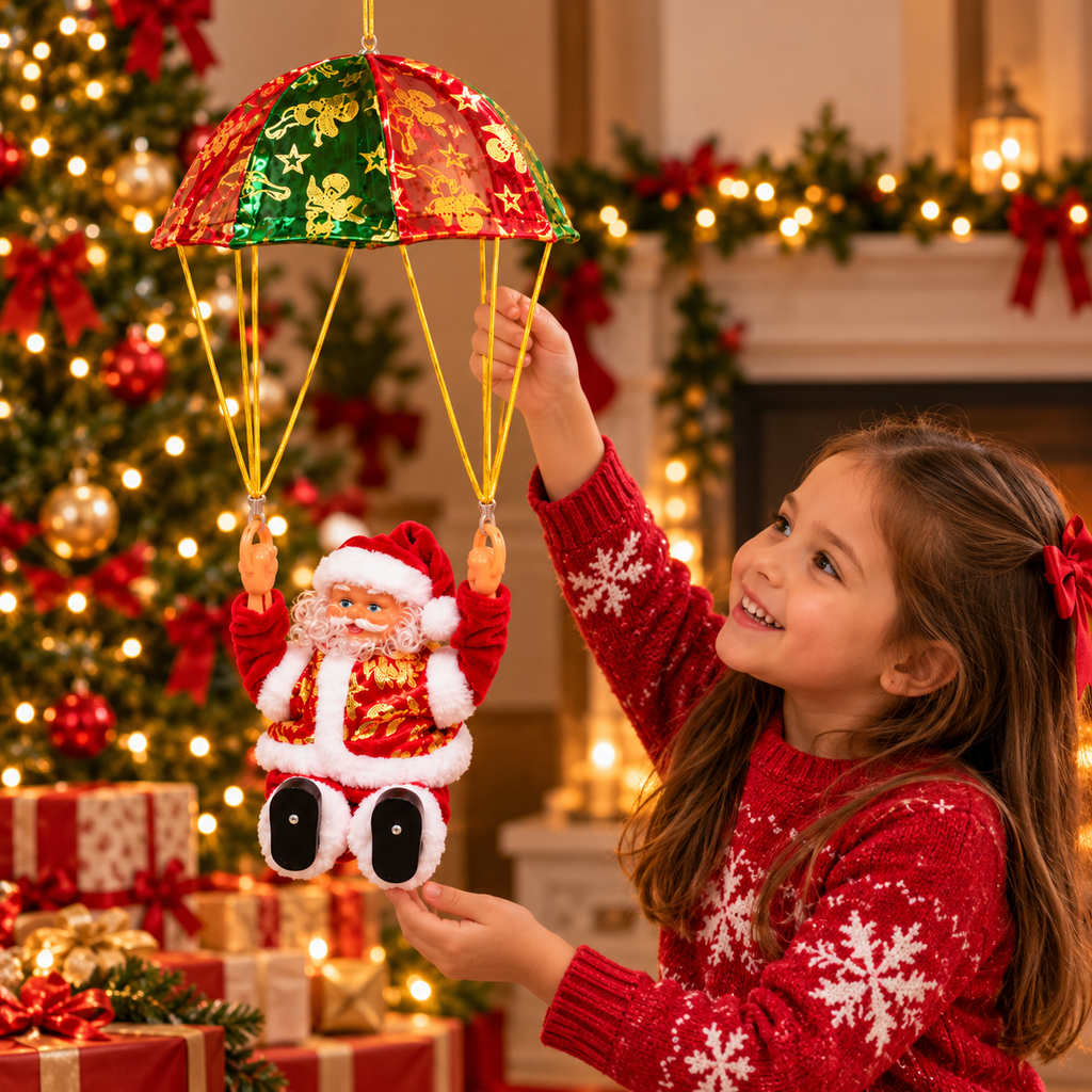 Papá Noel con Paracaídas Musical y Animado