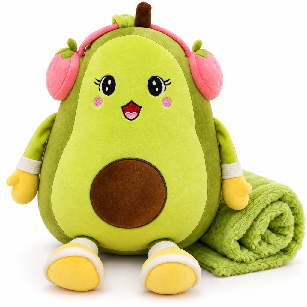 Peluche con Cobija Aguacate 2 en 1