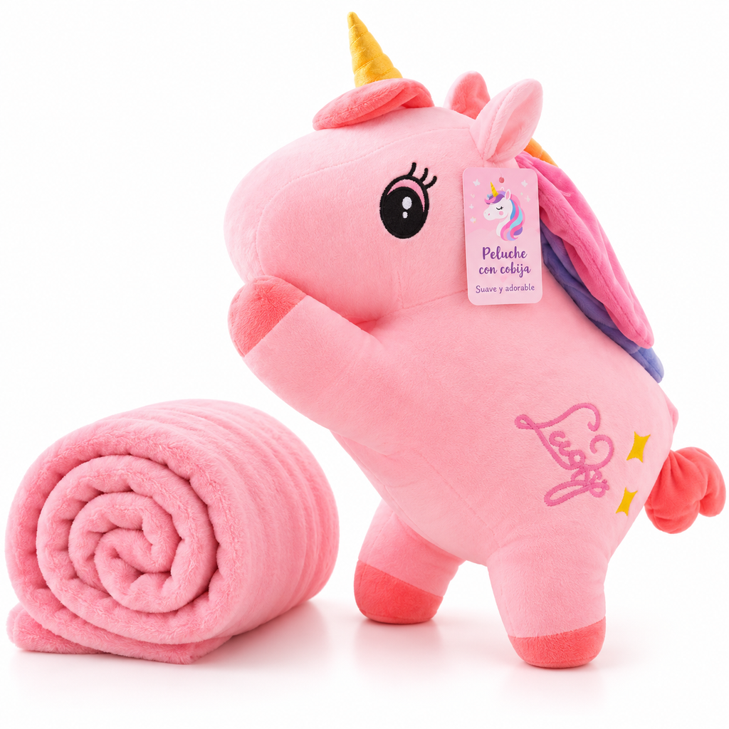 Peluche con Cobija Unicornio 2 en 1