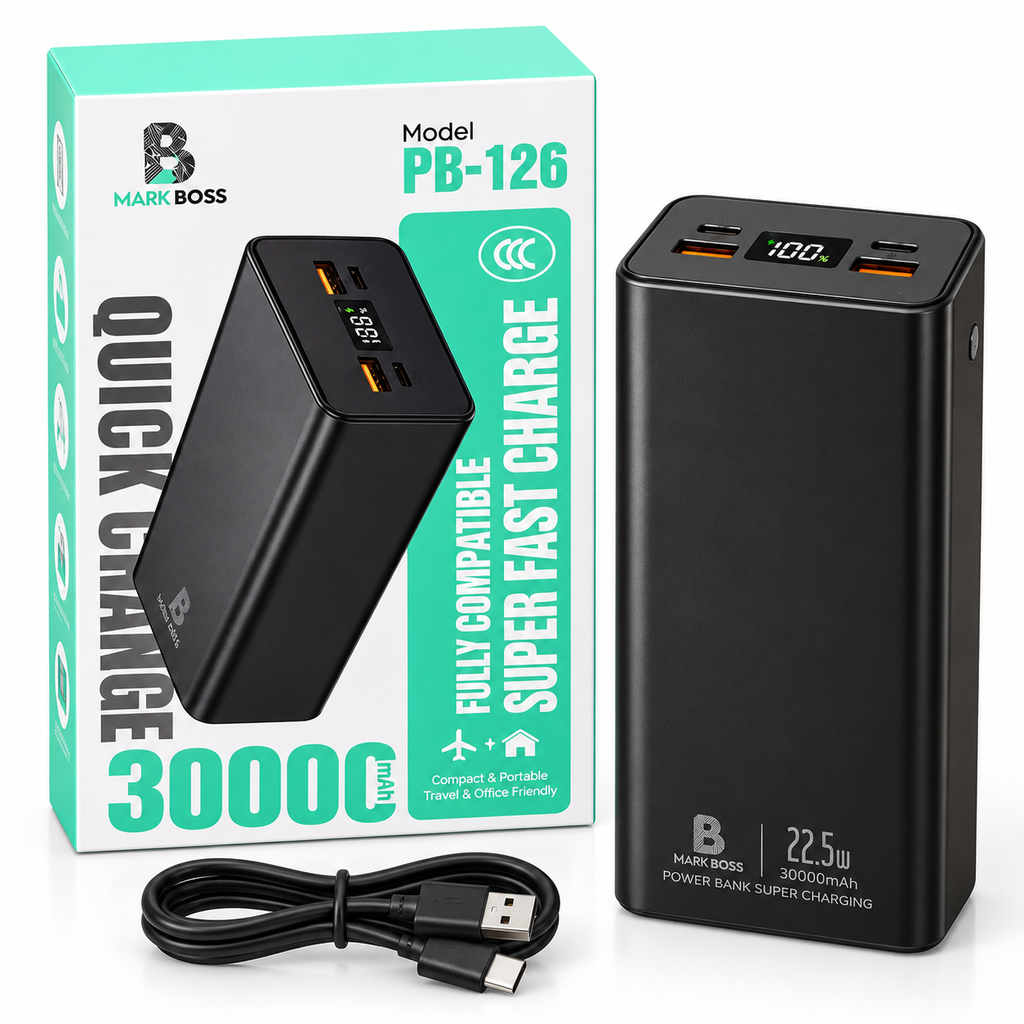 Power Bank de 30.000 mAh con Carga Rápida