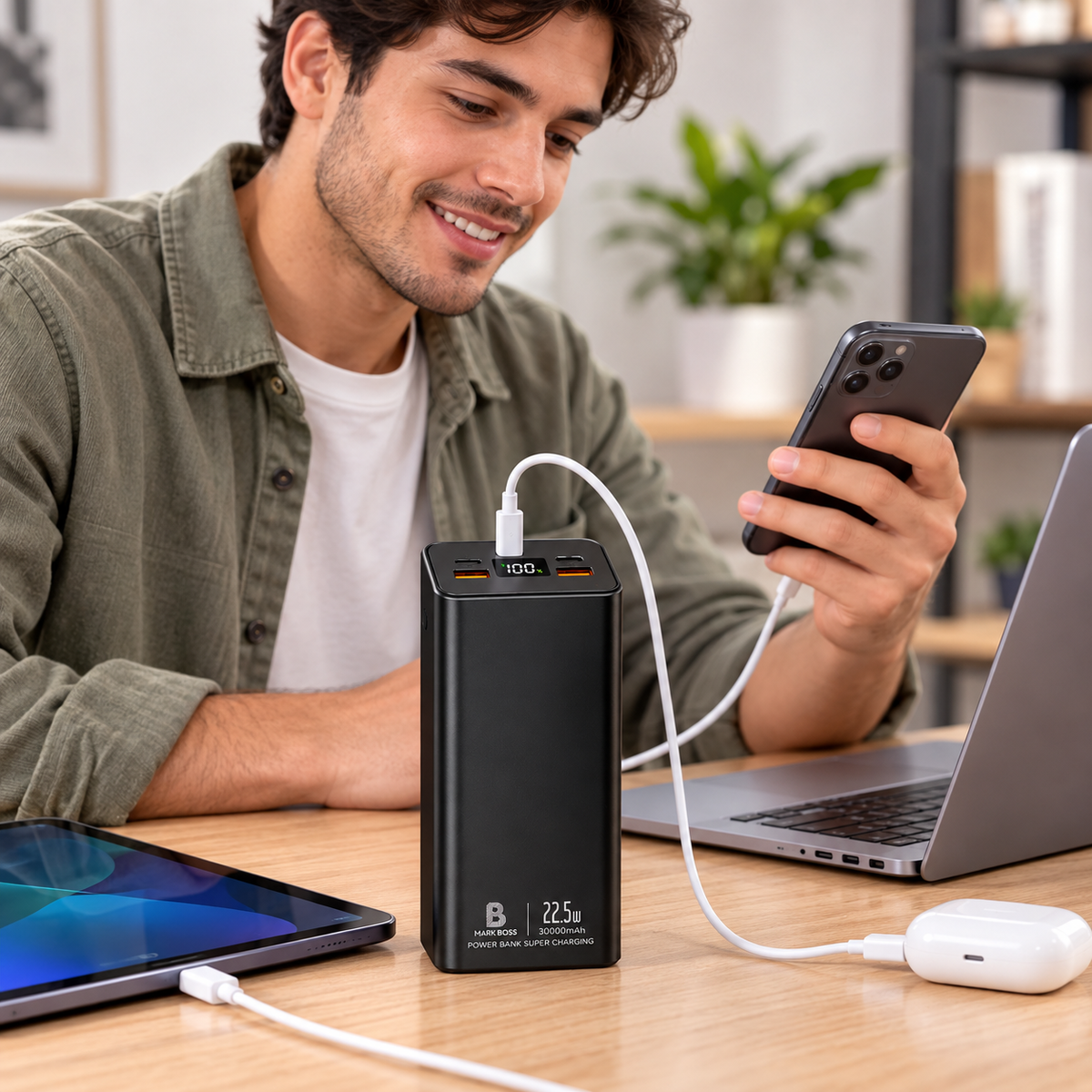 Power Bank de 30.000 mAh con Carga Rápida