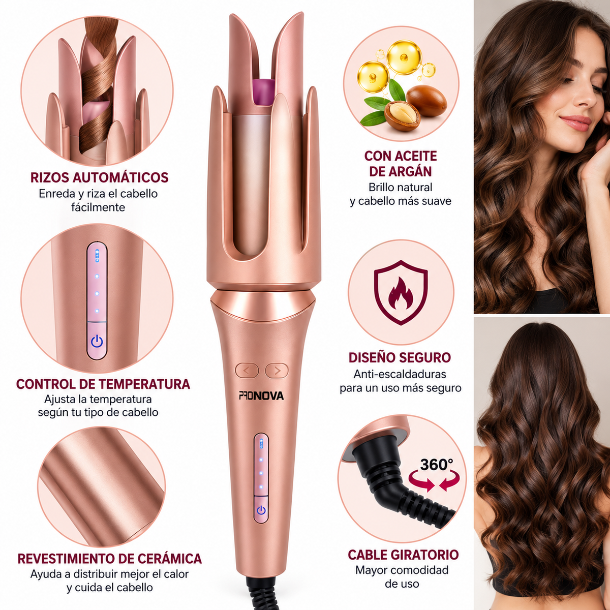 Rizador de Pelo ProNova K Therapy Shine Therapy PRO-2618
