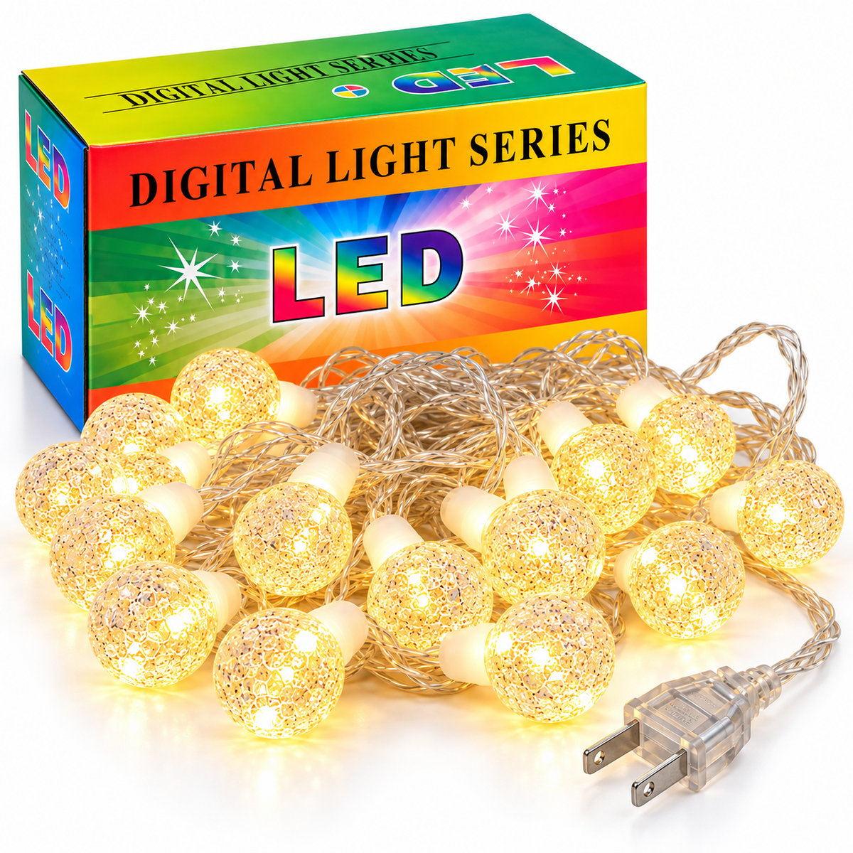Serie de Luces LED con Esferas Transparentes de 4 Metros