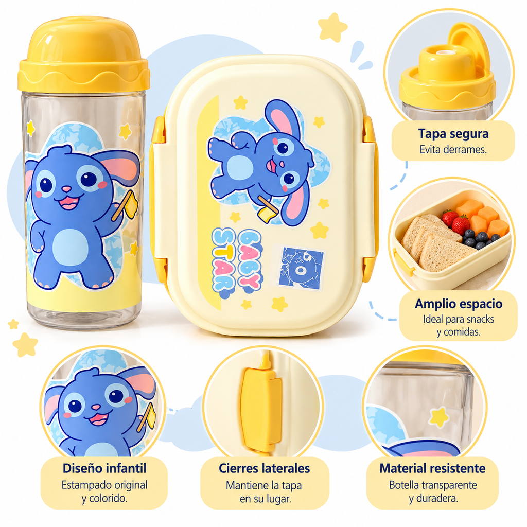 Set Porta Comida Infantil con Vaso