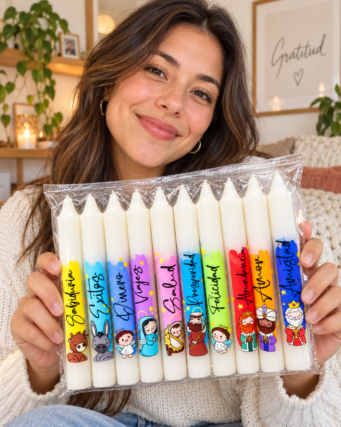 Set de Velas con Mensajes x10