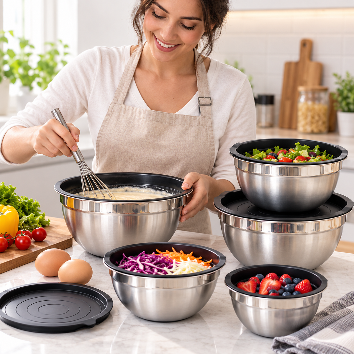 Set de Bowls x5 con Tapa