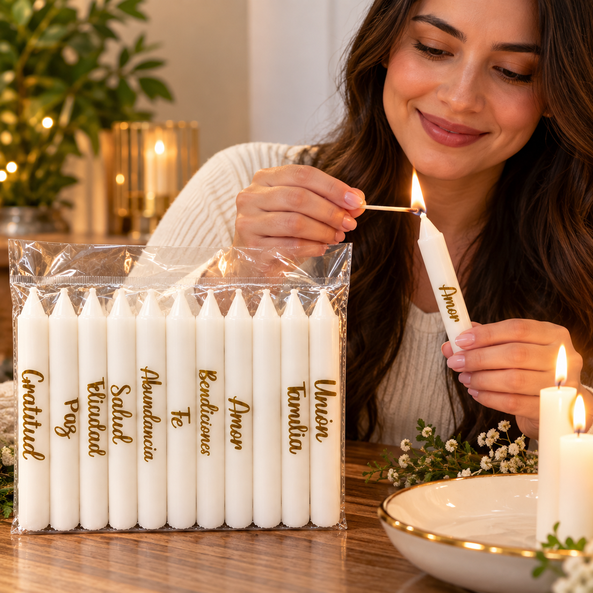 Set de Velas con Mensajes x10