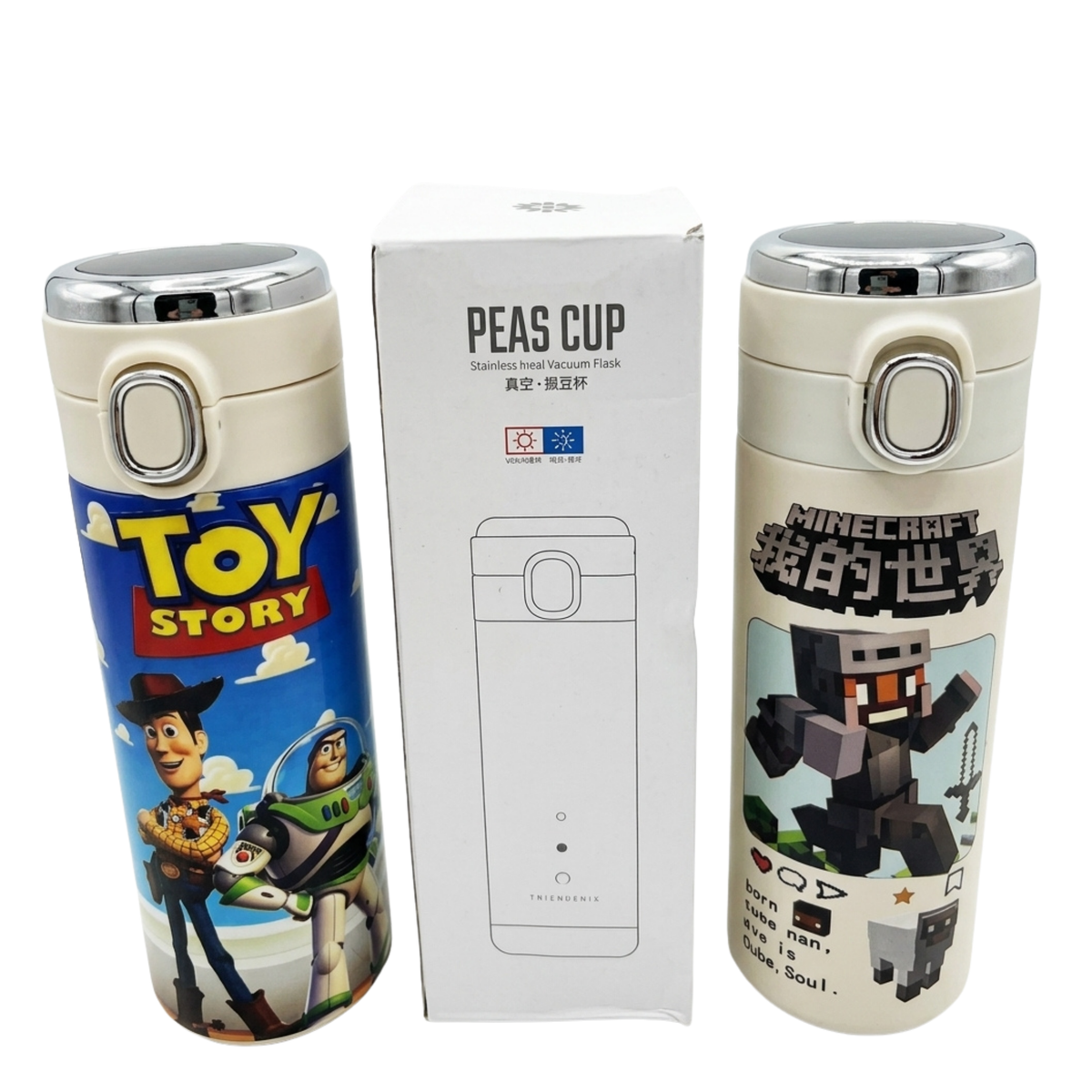 Termo Infantil de Acero Inoxidable Minecraft y Toy Story