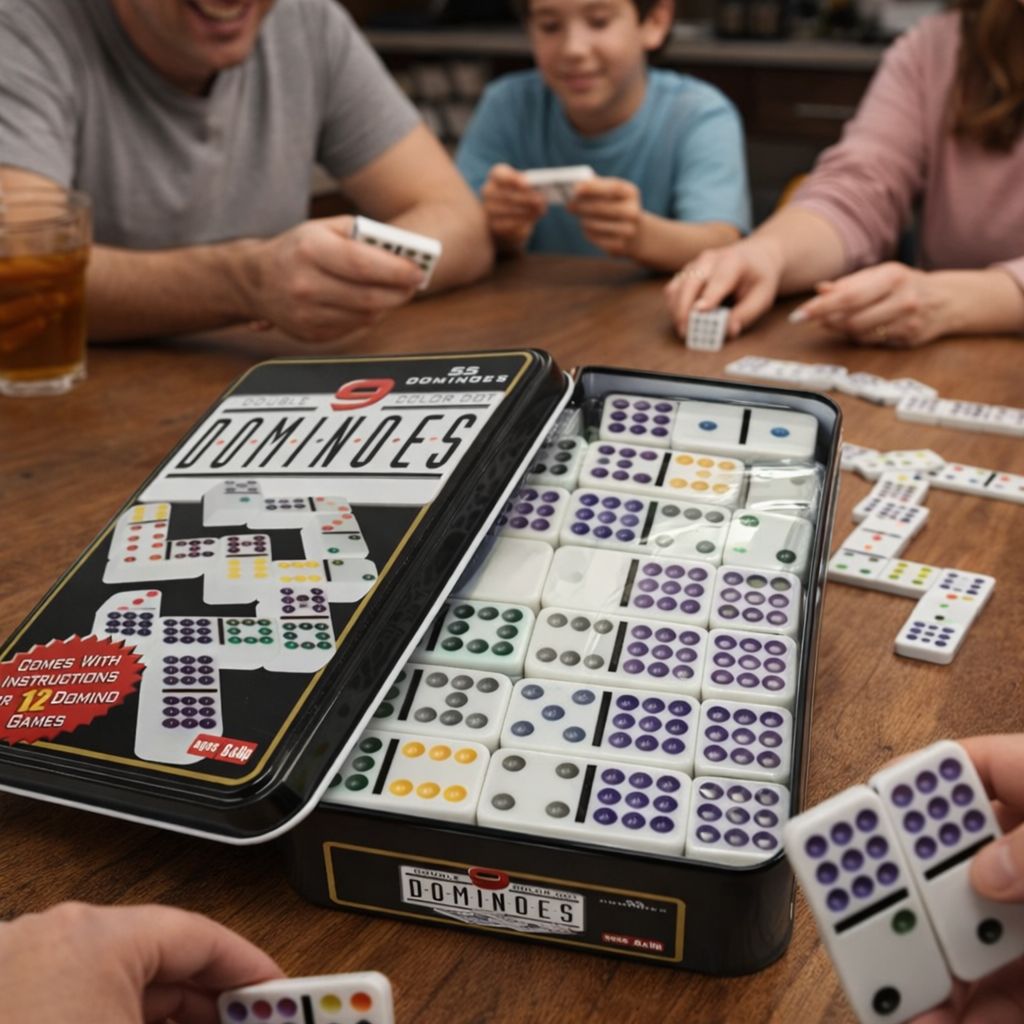 DOMINÓ DOBLE 9 CON PUNTOS DE COLORES