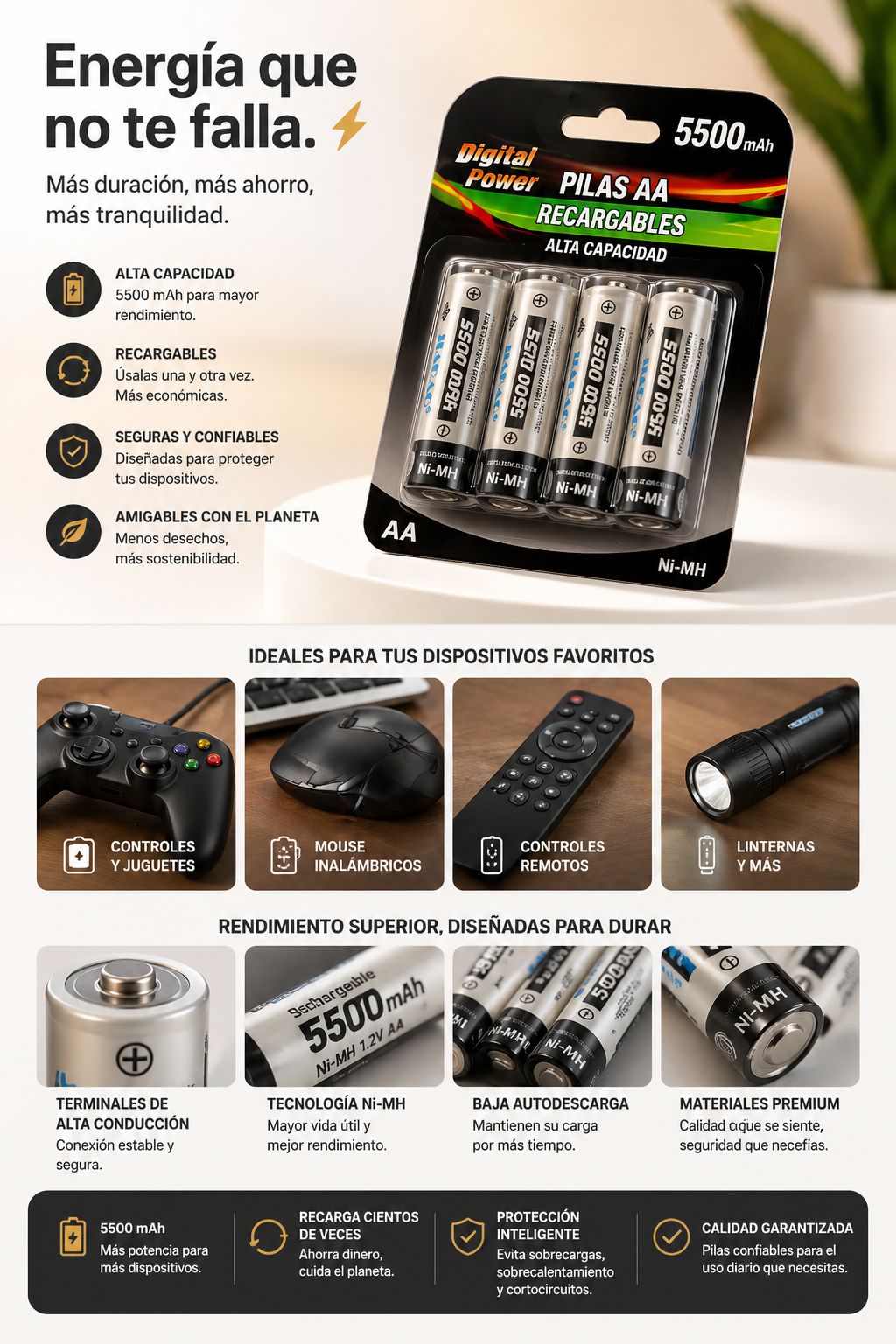 PILAS RECARGABLES JIABAO