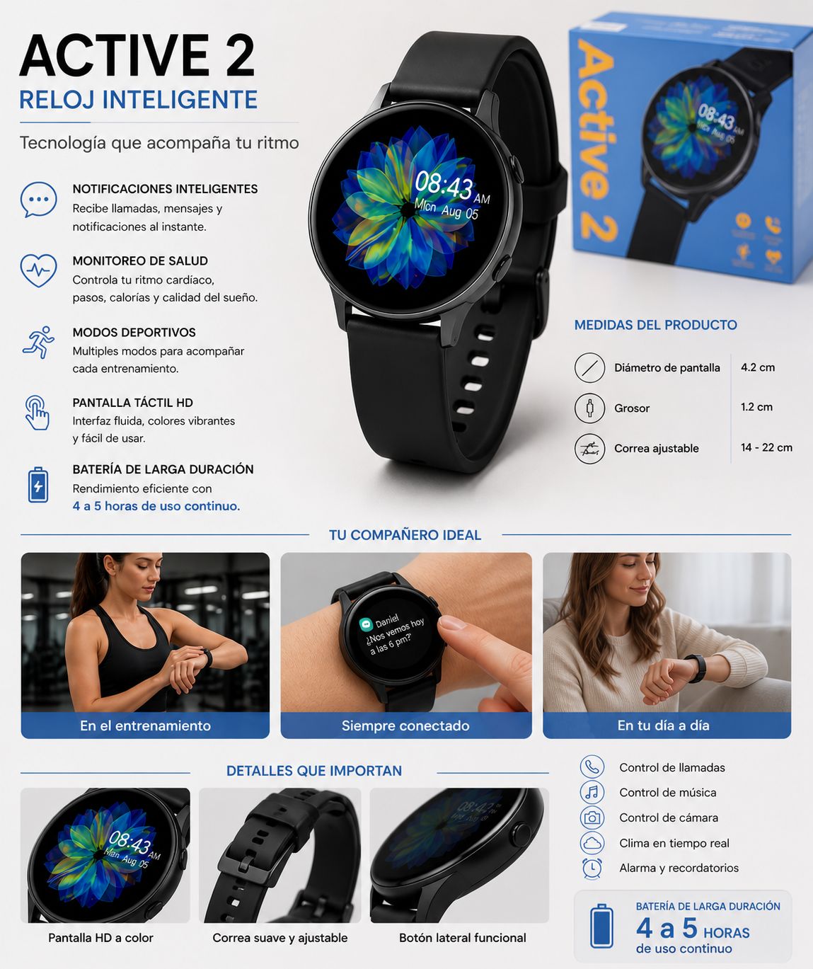 RELOJ INTELIGENTE REDONDO